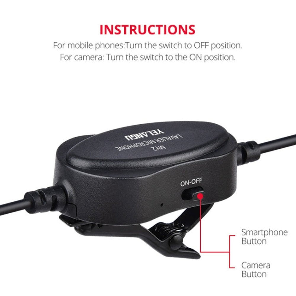 YELANGU YLG9926B MY2 Mini Lavalier Microphone for Mobile Phones / Tablets / Digital Cameras - laboratorydeal