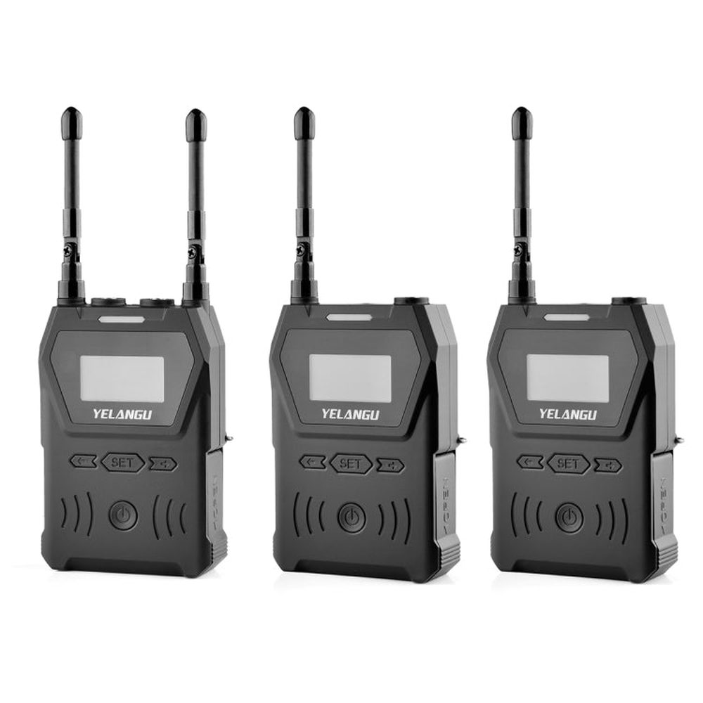 YELANGU YLG9929B MX4 Dual - Channel 100CH UHF Wireless Microphone System with 2 Transmitters and Receiver for DSLR Cameras and Video Cameras, YLG9929B - laboratorydeal