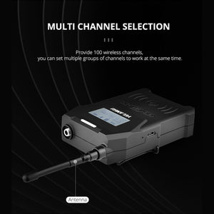 YELANGU YLG9929B MX4 Dual - Channel 100CH UHF Wireless Microphone System with 2 Transmitters and Receiver for DSLR Cameras and Video Cameras, YLG9929B - laboratorydeal