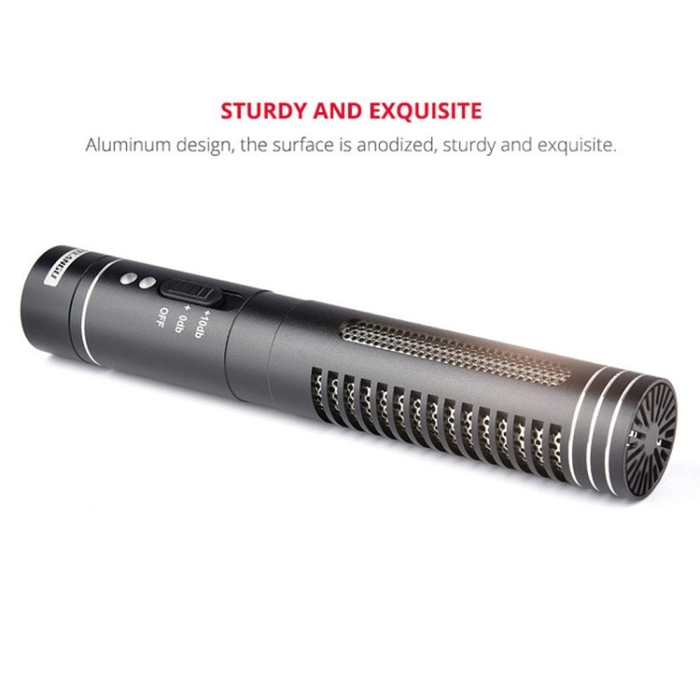 YELANGU YLG9930B MIC05 Professional Interview Condenser Video Shotgun Microphone with 3.5mm Audio Cable for DSLR & DV Camcorder - laboratorydeal