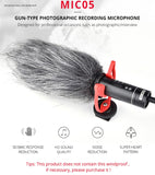 YELANGU YLG9930B MIC05 Professional Interview Condenser Video Shotgun Microphone with 3.5mm Audio Cable for DSLR & DV Camcorder