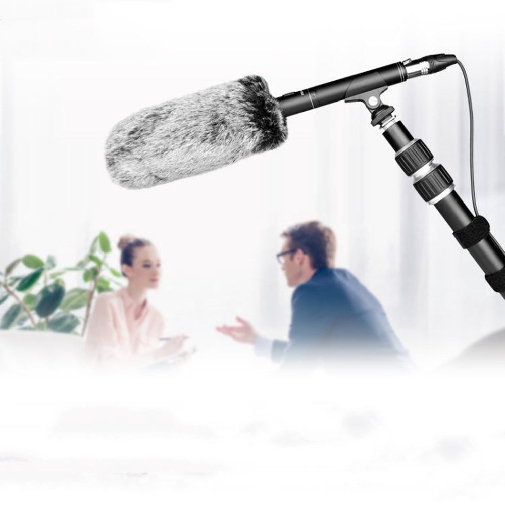 YELANGU YLG9933A MIC07 Professional Interview Condenser Video Shotgun Microphone with 6.5mm Audio Adapter & 3.5mm RXL Audio Cable - laboratorydeal