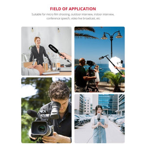 YELANGU YLG9933A MIC07 Professional Interview Condenser Video Shotgun Microphone with 6.5mm Audio Adapter & 3.5mm RXL Audio Cable - laboratorydeal