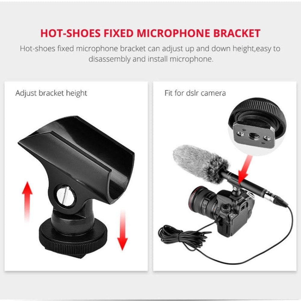YELANGU YLG9933A MIC07 Professional Interview Condenser Video Shotgun Microphone with 6.5mm Audio Adapter & 3.5mm RXL Audio Cable - laboratorydeal