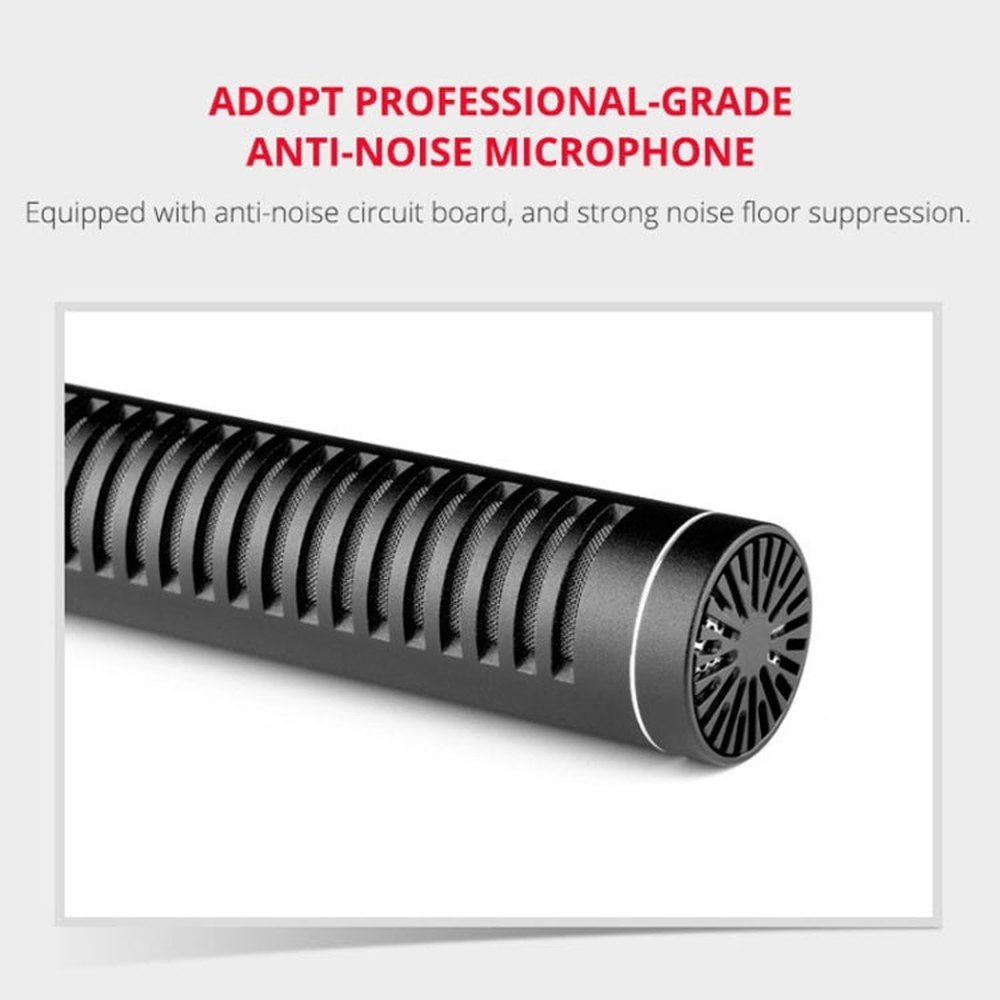 YELANGU YLG9933A MIC07 Professional Interview Condenser Video Shotgun Microphone with 6.5mm Audio Adapter & 3.5mm RXL Audio Cable - laboratorydeal