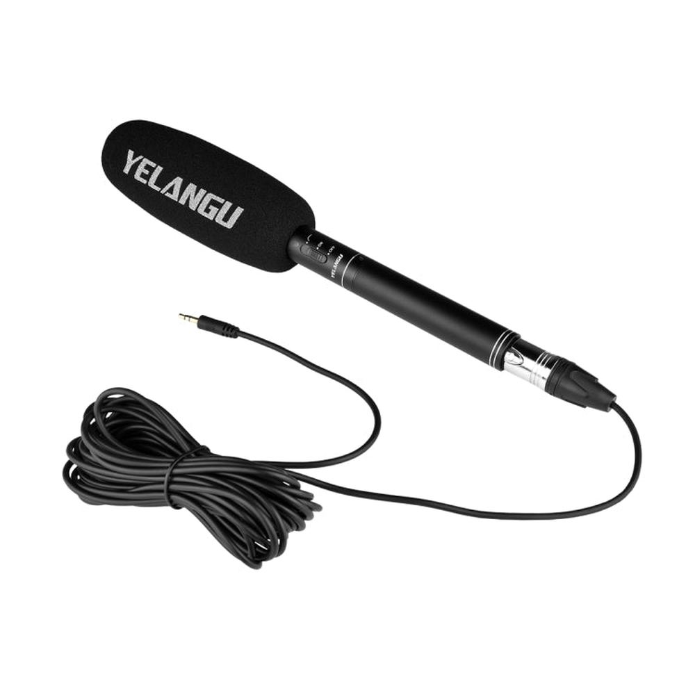 YELANGU YLG9933A MIC07 Professional Interview Condenser Video Shotgun Microphone with 6.5mm Audio Adapter & 3.5mm RXL Audio Cable - laboratorydeal