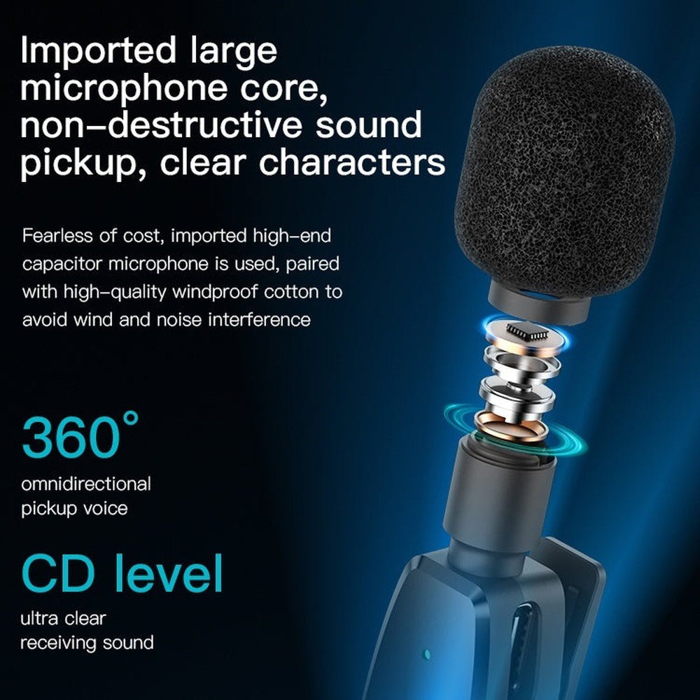 YESIDO KR15 Dual Low - latency Wireless Lavalier Microphone with 3 in 1 Receiver, KR15 - laboratorydeal