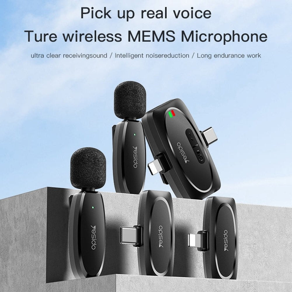YESIDO KR15 Dual Low - latency Wireless Lavalier Microphone with 3 in 1 Receiver, KR15 - laboratorydeal