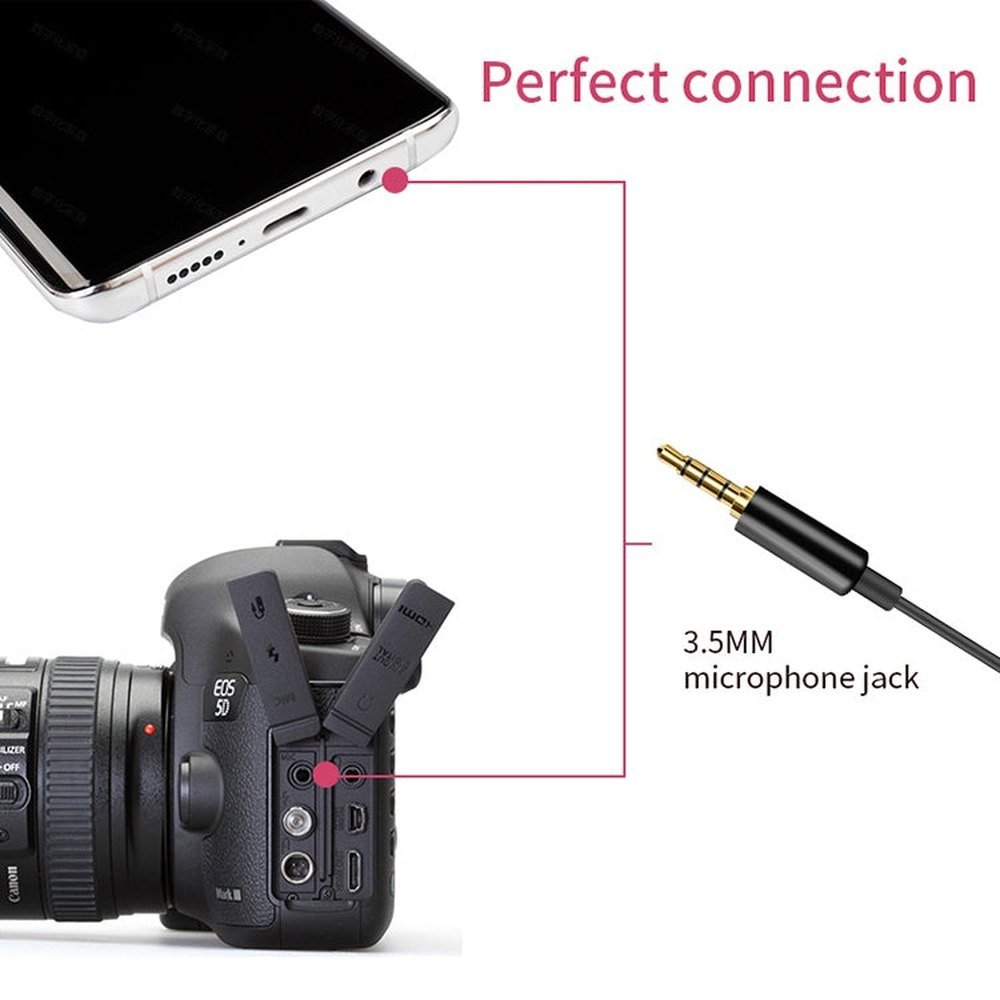 YICHUANG YC - VM20 3.5mm Port Video Recording Omnidirectional Lavalier Microphone, Cable Length: 6m, YC - VM20 - laboratorydeal