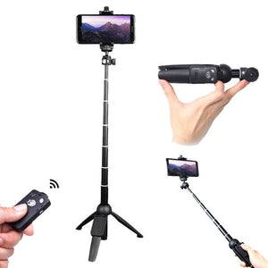 YUNTENG Mobile Phone Selfie Rod Tripod With Bluetooth Remote Control, 9928 Black, 9928N Black - laboratorydeal