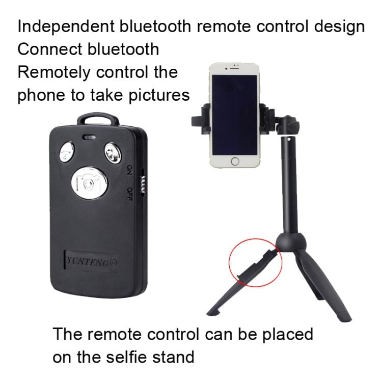 YUNTENG Mobile Phone Selfie Rod Tripod With Bluetooth Remote Control, 9928 Black, 9928N Black - laboratorydeal