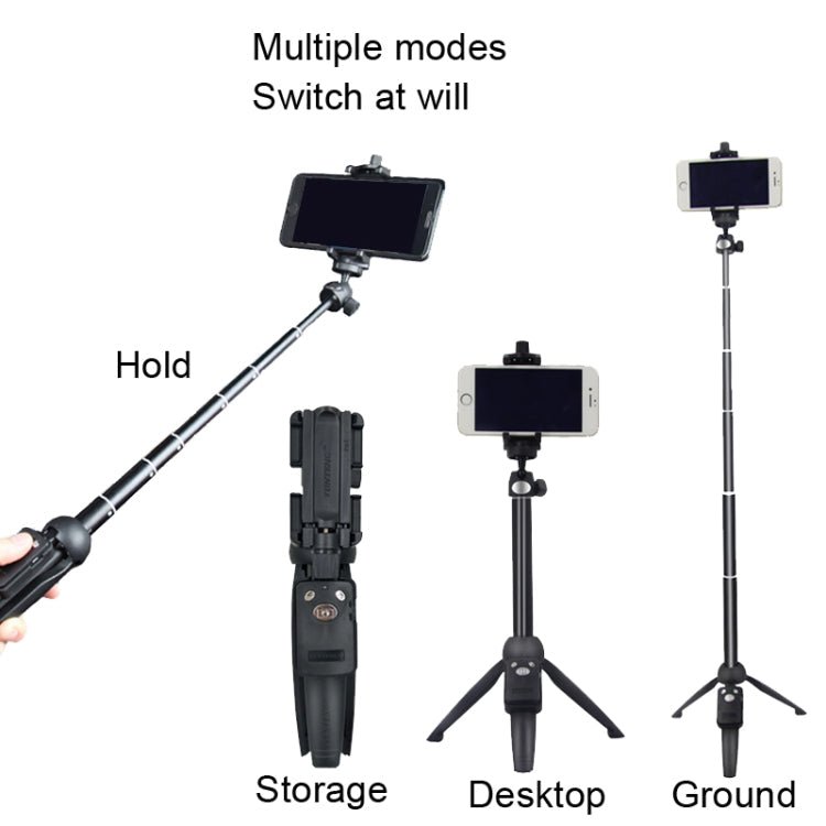 YUNTENG Mobile Phone Selfie Rod Tripod With Bluetooth Remote Control, 9928 Black, 9928N Black - laboratorydeal