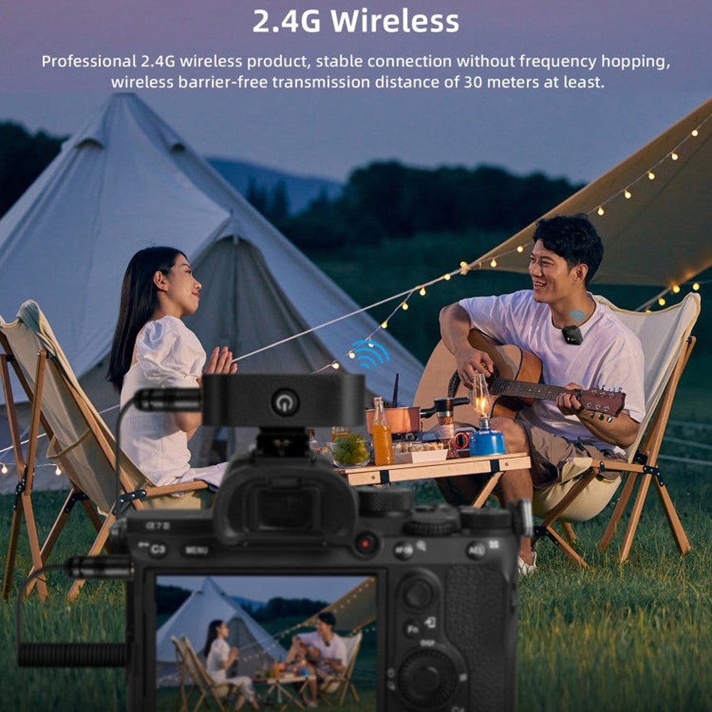 Yanmai GF525 2 in 1 Broadcast 2.4G Wireless Lavalier Microphone Mini Clip - on Mic with LED Display - laboratorydeal