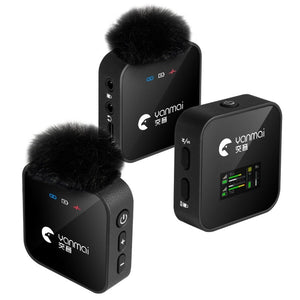 Yanmai GF525 2 in 1 Broadcast 2.4G Wireless Lavalier Microphone Mini Clip - on Mic with LED Display - laboratorydeal