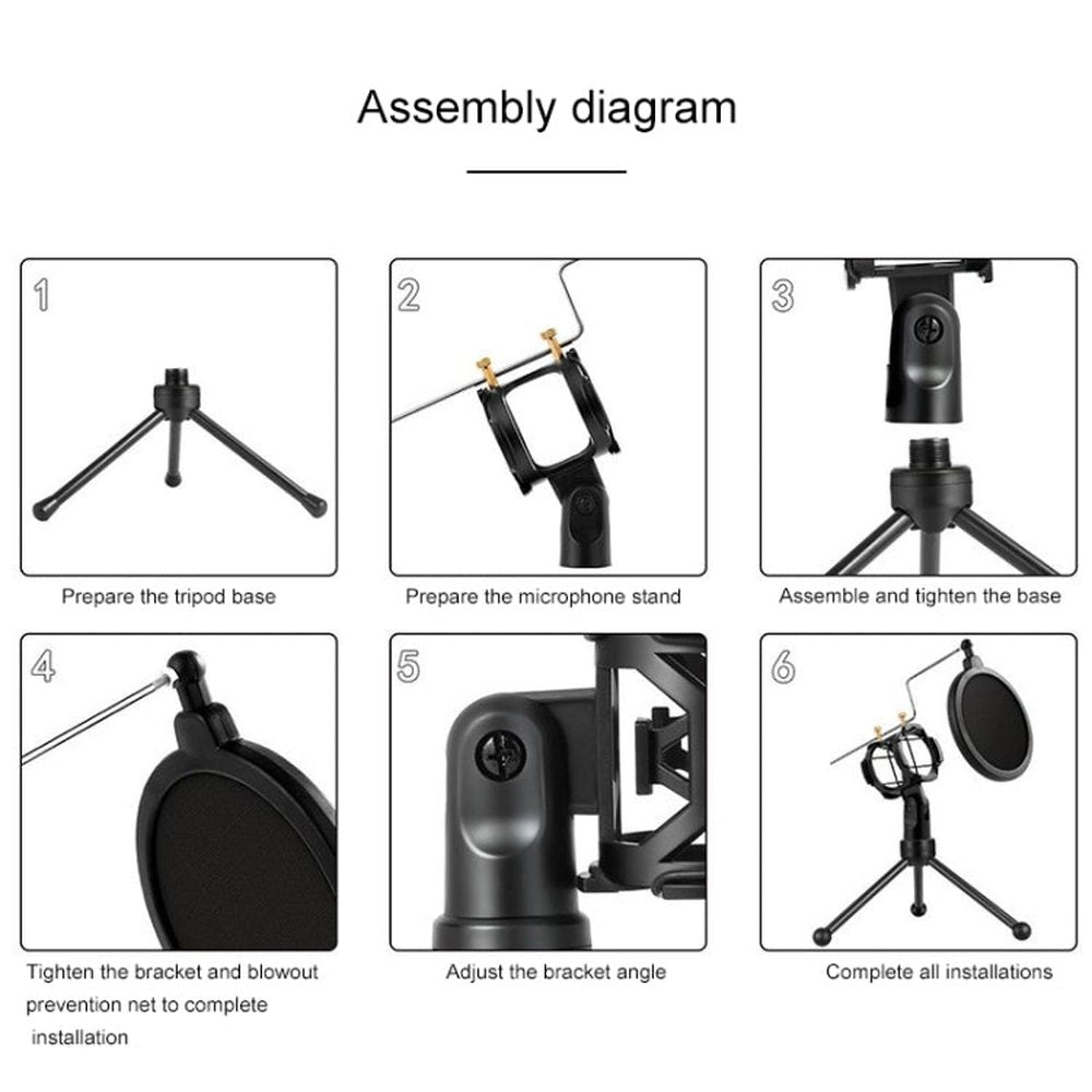 Yanmai PS - 3 Mini Portable Microphone Anti - network Shockproof Desktop Stand - laboratorydeal