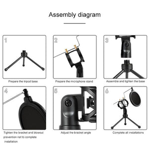 Yanmai PS - 3 Mini Portable Microphone Anti - network Shockproof Desktop Stand - laboratorydeal
