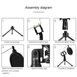 Yanmai PS-3 Mini Portable Microphone Anti-network Shockproof Desktop Stand