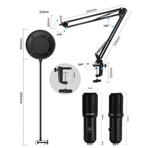 Yanmai Q10B USB Recording Microphone Kit, Q10B - laboratorydeal