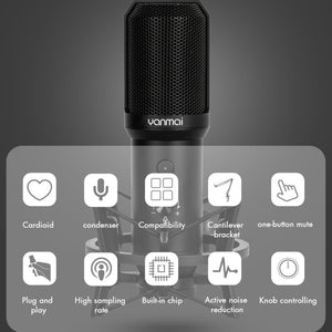 Yanmai Q10B USB Recording Microphone Kit, Q10B - laboratorydeal