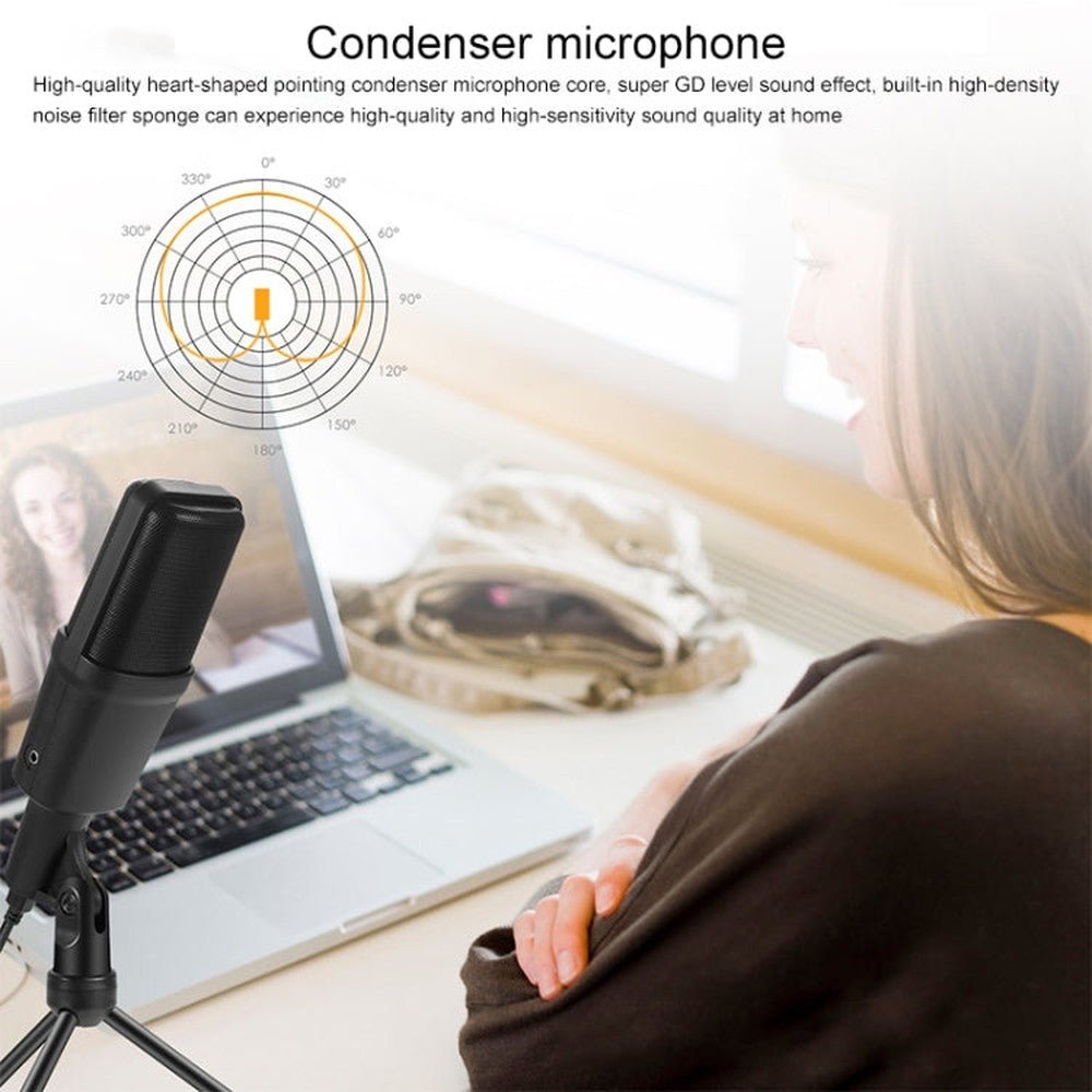 Yanmai SF - 970 Professional Condenser Sound Recording Microphone with Tripod Holder & USB Cable , Cable Length: 1.8m - laboratorydeal
