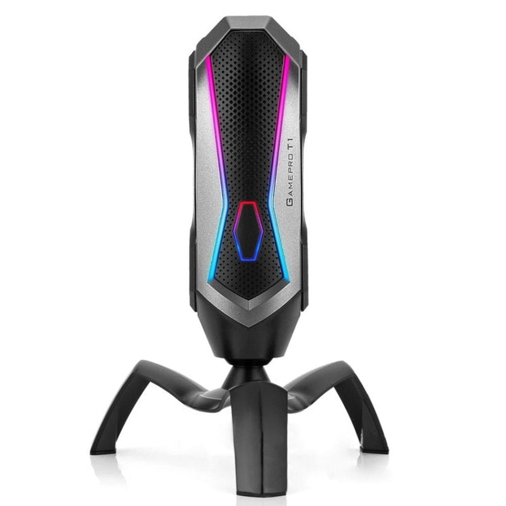 Yanmai T1 360 - degree Free Rotation Cardioid Pointing Condenser Gaming Microphone with RGB Colorful Lighting & Pluggable USB - C / Type - C Cable, Cable Length: 1.7m, T1 - laboratorydeal
