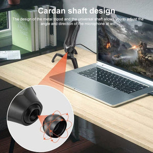 Yanmai T1 360 - degree Free Rotation Cardioid Pointing Condenser Gaming Microphone with RGB Colorful Lighting & Pluggable USB - C / Type - C Cable, Cable Length: 1.7m, T1 - laboratorydeal