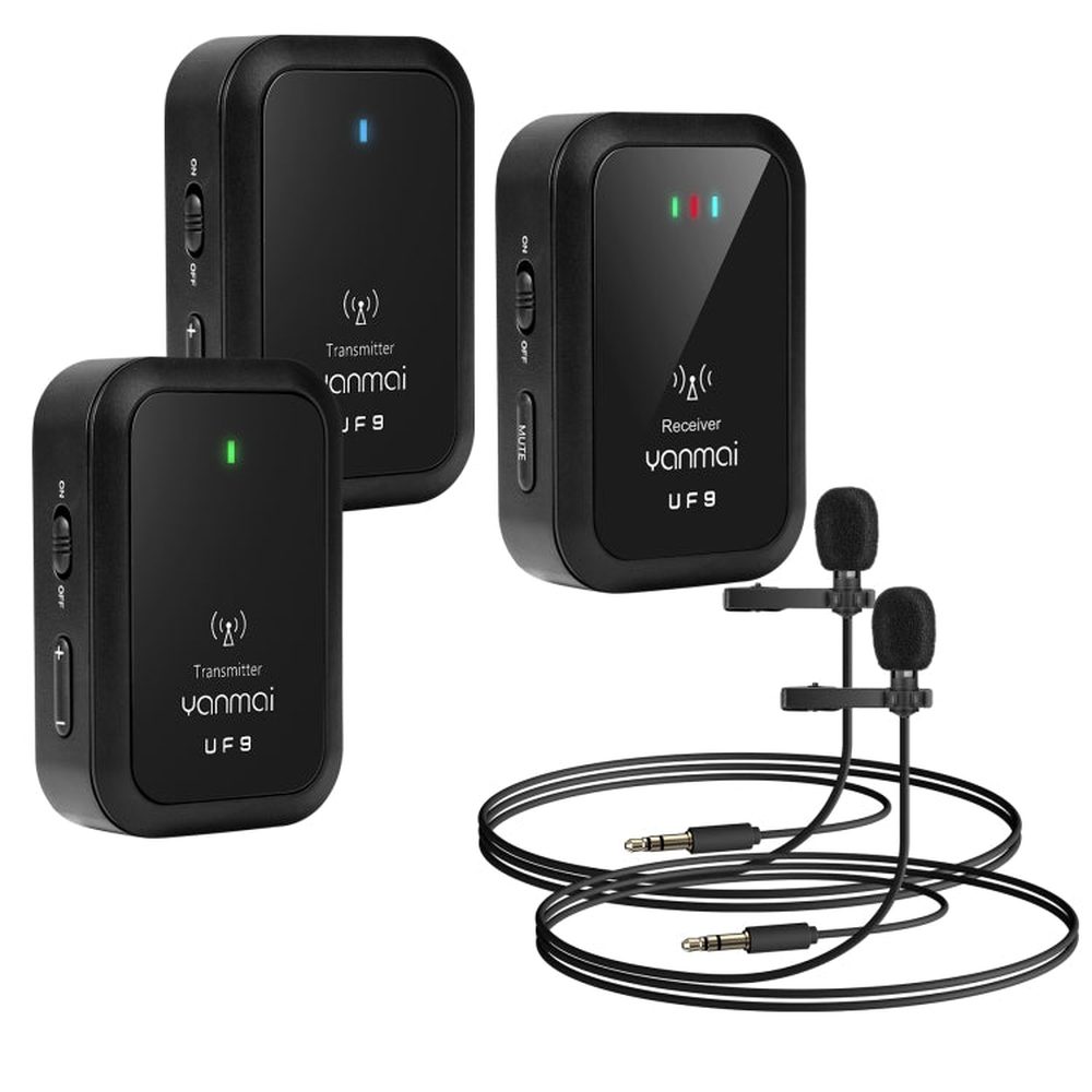 Yanmai UF9 Broadcast Wireless Lavalier Microphone Mini Clip - on Mic - laboratorydeal