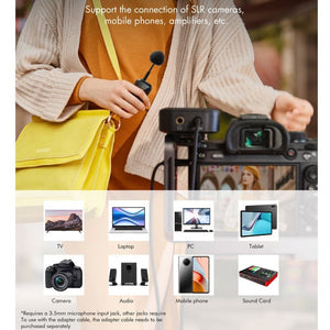 Yanmai UF9 Broadcast Wireless Lavalier Microphone Mini Clip - on Mic - laboratorydeal