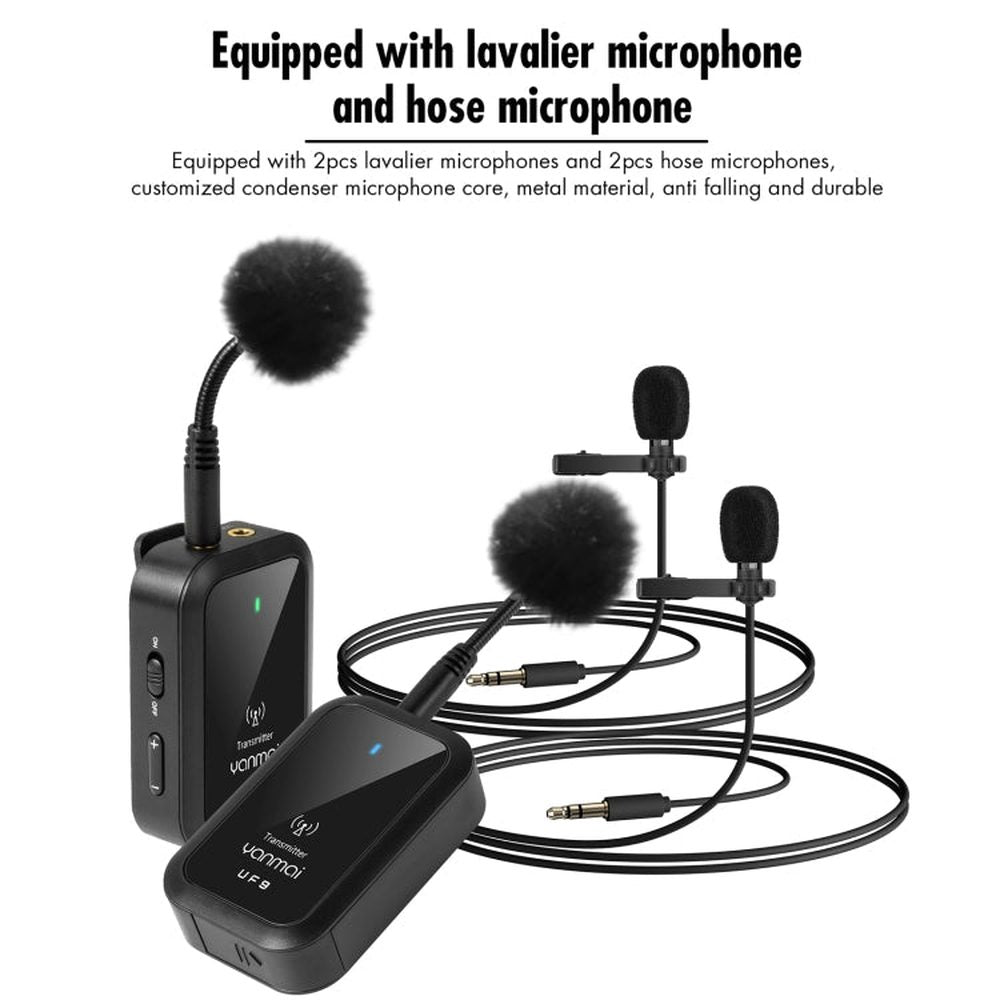 Yanmai UF9 Broadcast Wireless Lavalier Microphone Mini Clip - on Mic - laboratorydeal