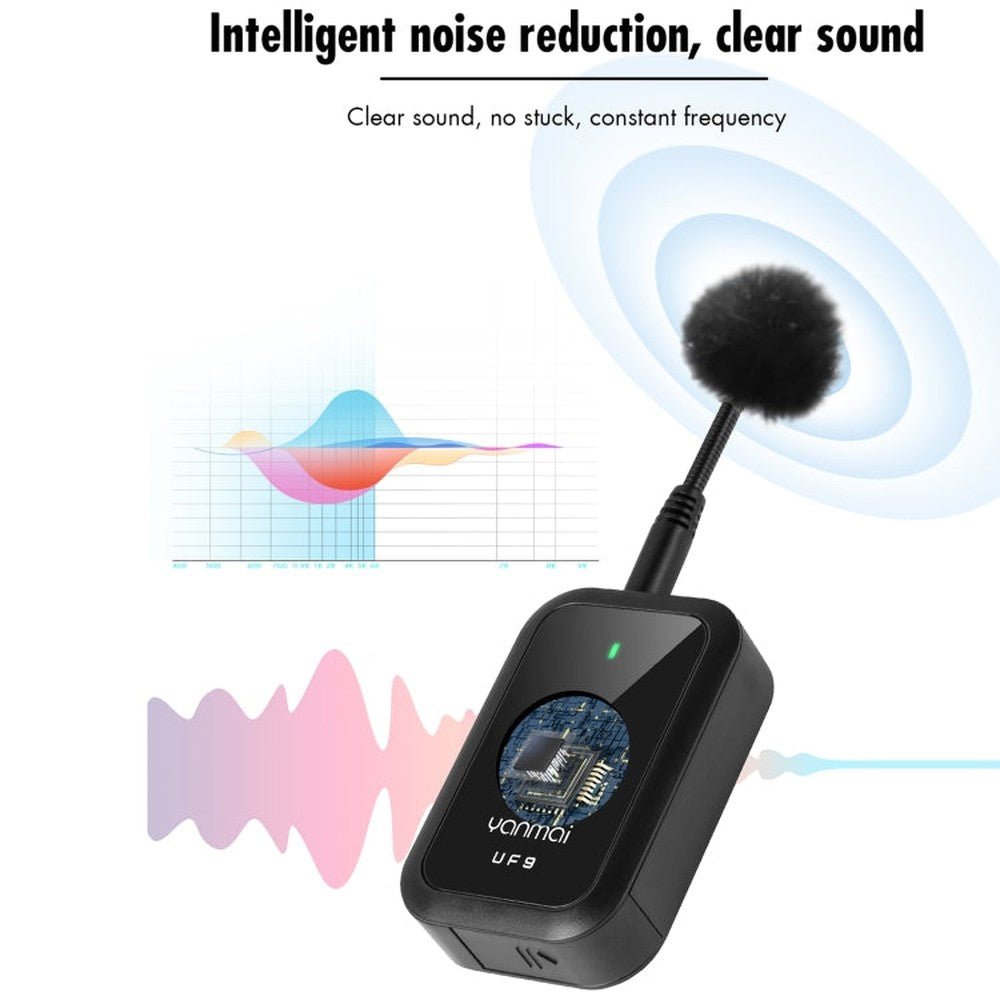 Yanmai UF9 Broadcast Wireless Lavalier Microphone Mini Clip - on Mic - laboratorydeal