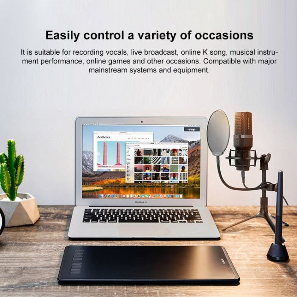Yanmai X1 4 in 1 Foldable Lifting Professional Desktop Live Broadcast Cardioid Pointing Condenser Recording Microphone Set with Blowout Net & Shockproof Mount & 1.8m USB - C / Type - C Cable, X1 - laboratorydeal