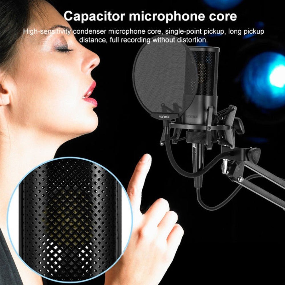 Yanmai X2 Active Noise Reduction Cardioid Pointing Capacitive Recording Microphone Set with Blowout Net & Cantilever Bracket & 1.7m 3.5mm Interface Cable, X2 - laboratorydeal