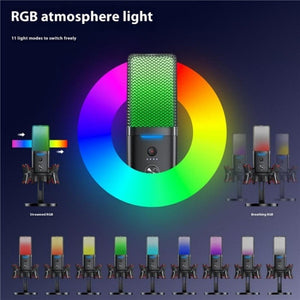 Yanmai X3W Wireless / Wired Dual Mode RGB Gaming Noise Reduction Microphone, X3W - laboratorydeal