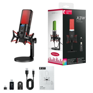Yanmai X3W Wireless / Wired Dual Mode RGB Gaming Noise Reduction Microphone, X3W - laboratorydeal