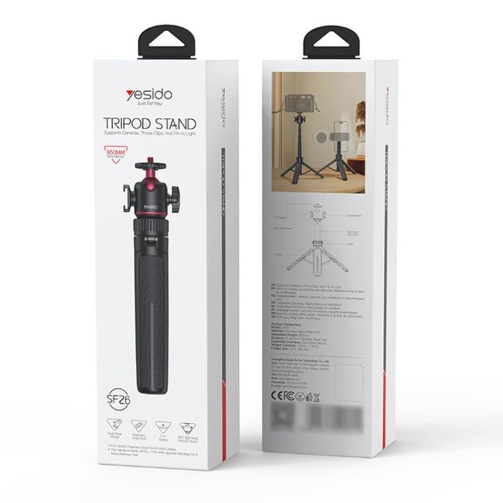 Yesido SF26 Ball Head Telescopic Tripod - laboratorydeal