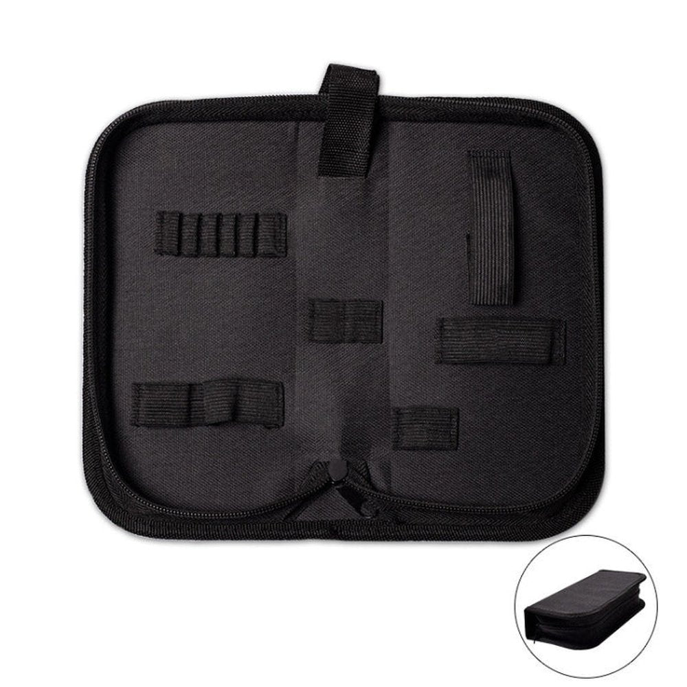 Zipper Storage Package Portable Multi - Function Tool Storage Bag, Style:, A Canvas, B Leather+Canvas, C Leather, D Canvas, E Leather+Canvas, F Leather+Canvas - laboratorydeal