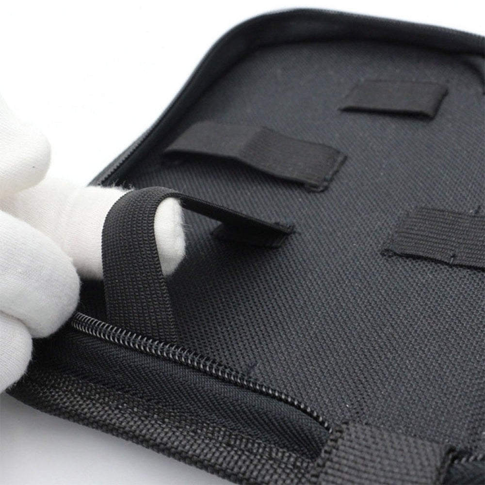 Zipper Storage Package Portable Multi - Function Tool Storage Bag, Style:, A Canvas, B Leather+Canvas, C Leather, D Canvas, E Leather+Canvas, F Leather+Canvas - laboratorydeal