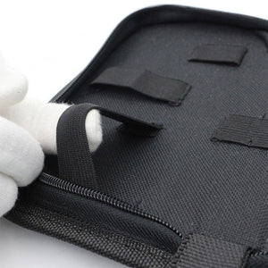 Zipper Storage Package Portable Multi - Function Tool Storage Bag, Style:, A Canvas, B Leather+Canvas, C Leather, D Canvas, E Leather+Canvas, F Leather+Canvas - laboratorydeal