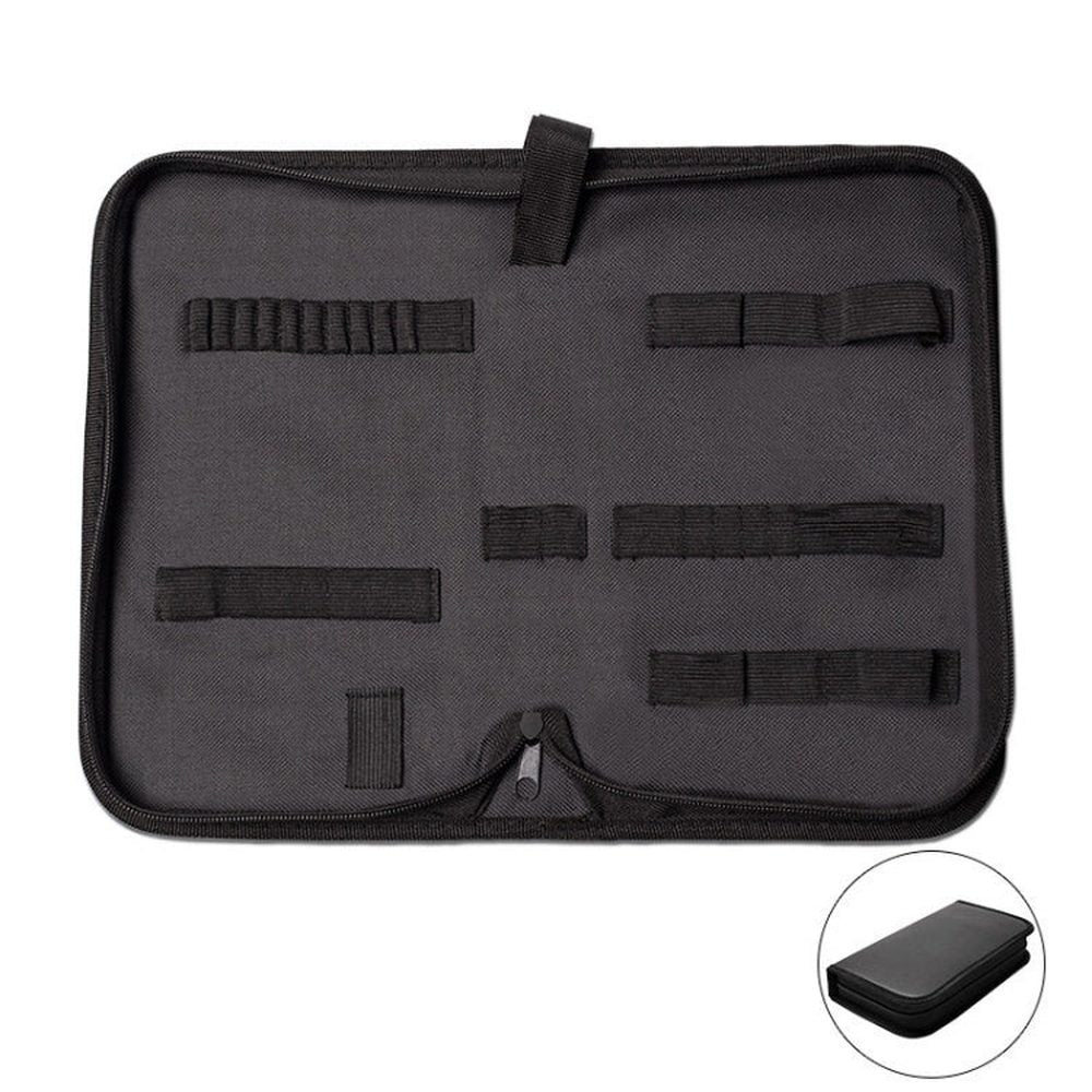 Zipper Storage Package Portable Multi - Function Tool Storage Bag, Style:, A Canvas, B Leather+Canvas, C Leather, D Canvas, E Leather+Canvas, F Leather+Canvas - laboratorydeal