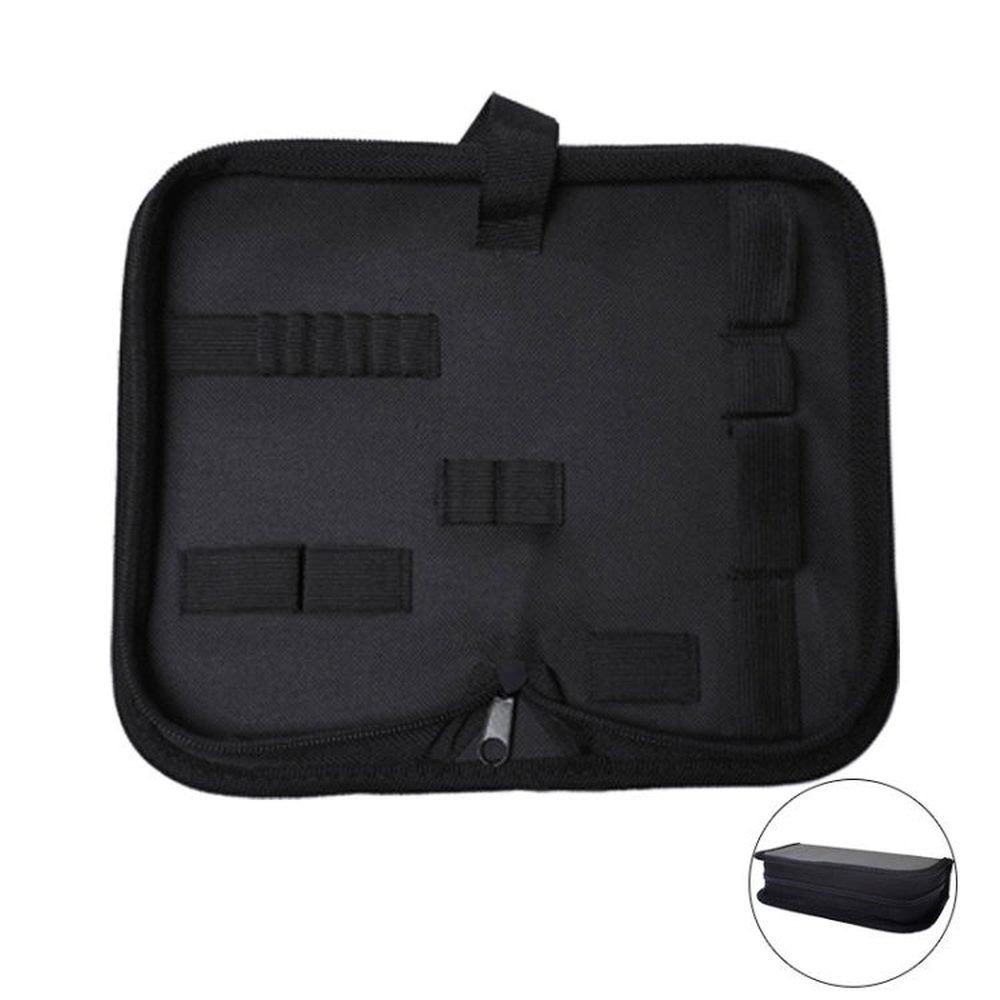 Zipper Storage Package Portable Multi - Function Tool Storage Bag, Style:, A Canvas, B Leather+Canvas, C Leather, D Canvas, E Leather+Canvas, F Leather+Canvas - laboratorydeal