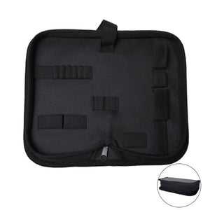 Zipper Storage Package Portable Multi - Function Tool Storage Bag, Style:, A Canvas, B Leather+Canvas, C Leather, D Canvas, E Leather+Canvas, F Leather+Canvas - laboratorydeal