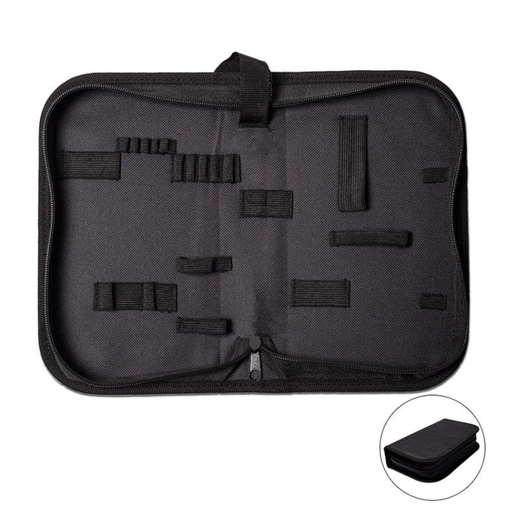 Zipper Storage Package Portable Multi - Function Tool Storage Bag, Style:, A Canvas, B Leather+Canvas, C Leather, D Canvas, E Leather+Canvas, F Leather+Canvas - laboratorydeal