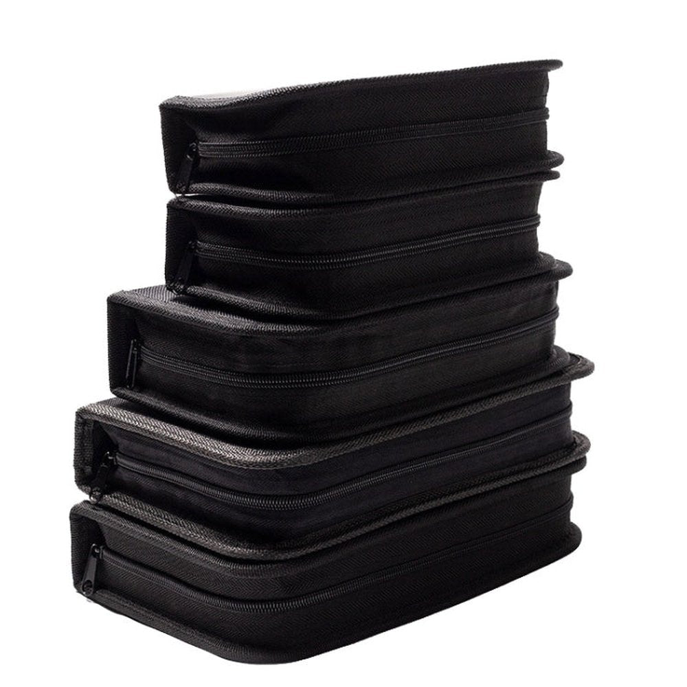 Zipper Storage Package Portable Multi - Function Tool Storage Bag, Style:, A Canvas, B Leather+Canvas, C Leather, D Canvas, E Leather+Canvas, F Leather+Canvas - laboratorydeal