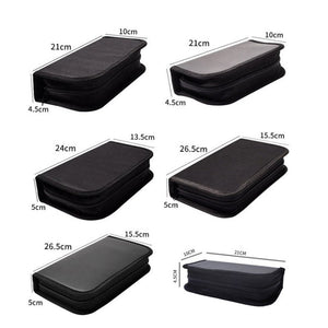 Zipper Storage Package Portable Multi - Function Tool Storage Bag, Style:, A Canvas, B Leather+Canvas, C Leather, D Canvas, E Leather+Canvas, F Leather+Canvas - laboratorydeal