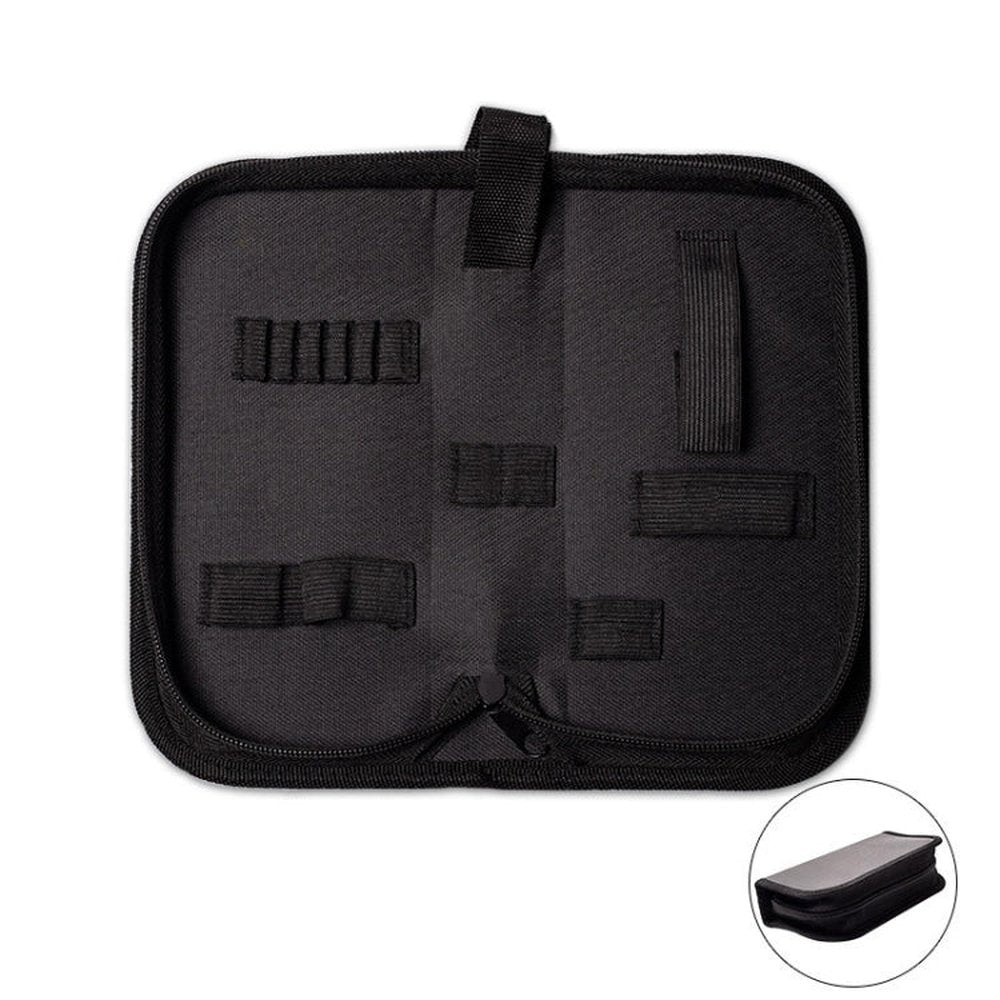 Zipper Storage Package Portable Multi - Function Tool Storage Bag, Style:, A Canvas, B Leather+Canvas, C Leather, D Canvas, E Leather+Canvas, F Leather+Canvas - laboratorydeal