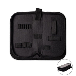 Zipper Storage Package Portable Multi - Function Tool Storage Bag, Style:, A Canvas, B Leather+Canvas, C Leather, D Canvas, E Leather+Canvas, F Leather+Canvas - laboratorydeal