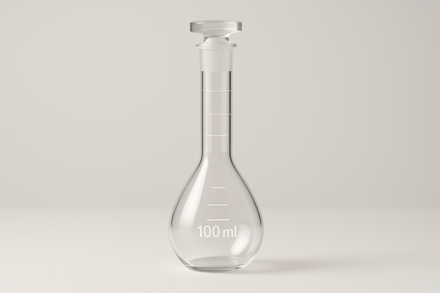 Borosilicate Volumetric Flask 100ml white priniting 