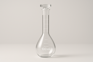 Borosilicate Volumetric Flask 100ml white priniting 