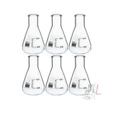50ml Conical Flask  Borosilicate Glass 3.3 Pack of 6 pcs - Laboratorydeal