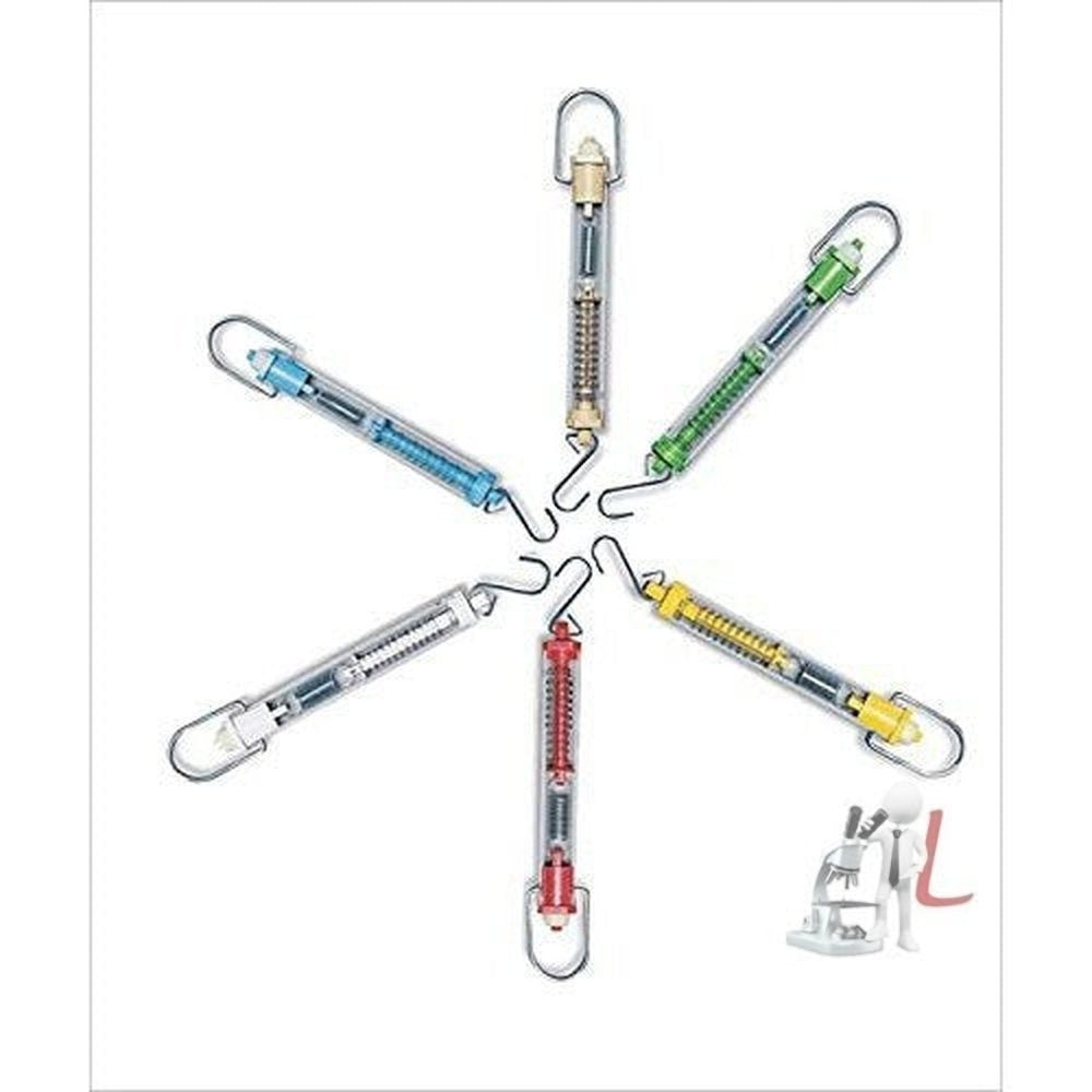 Acrylic Tubular Spring Scale Set of 6 (2.5N,5N,10N,20N,30N,50N) - Laboratorydeal